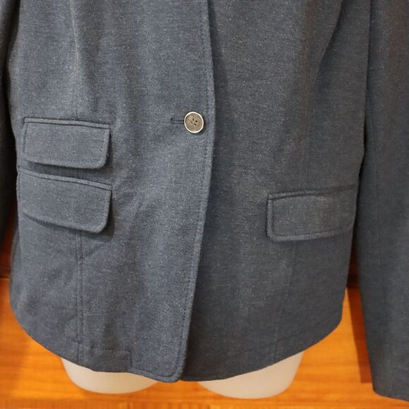 Banana Republic Blue 1 Button Chic Career Equestrian Blazer Jacket 14 - Picture 6 of 9